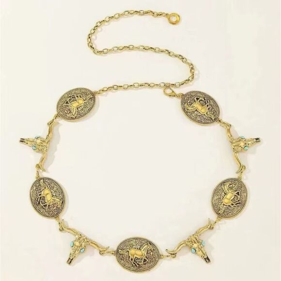 Boho bull Motif Belt M1528 main image 6